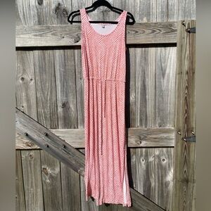 Uniqlo Red and White Patterned Maxi Dress Sz M